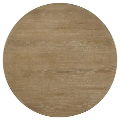 Halstead 36-inch Round Wood Coffee Table Distressed Light Brown
